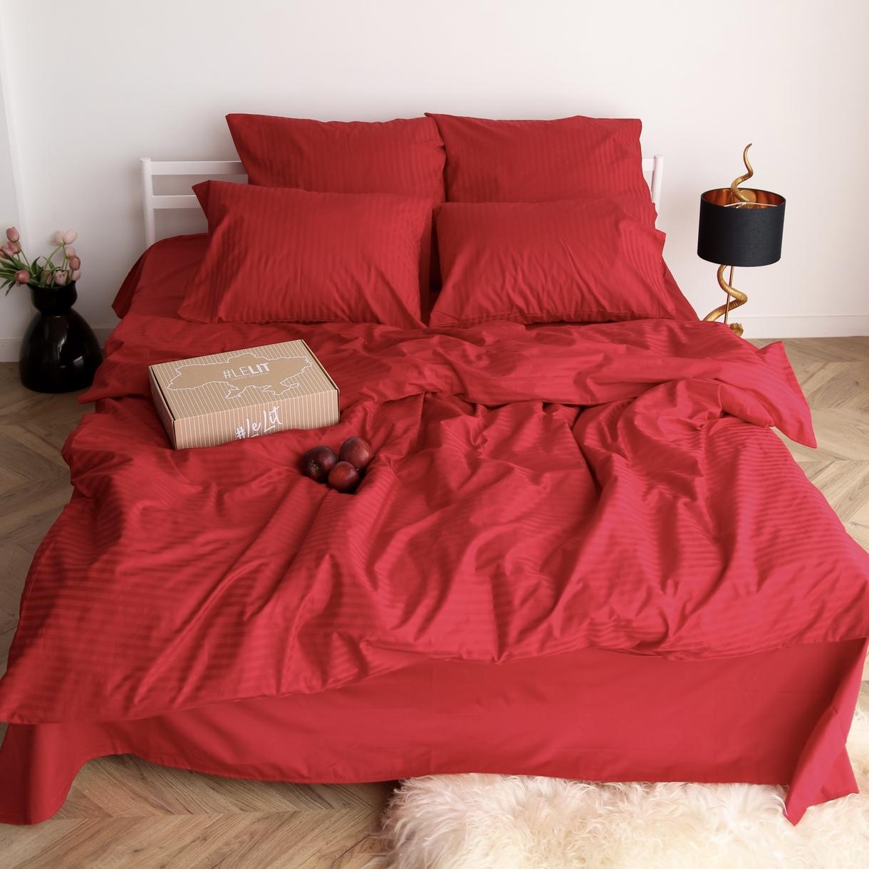 Постельное белье LeLIT, Сатин, Красный, Евро, SS-3031 (50/70)