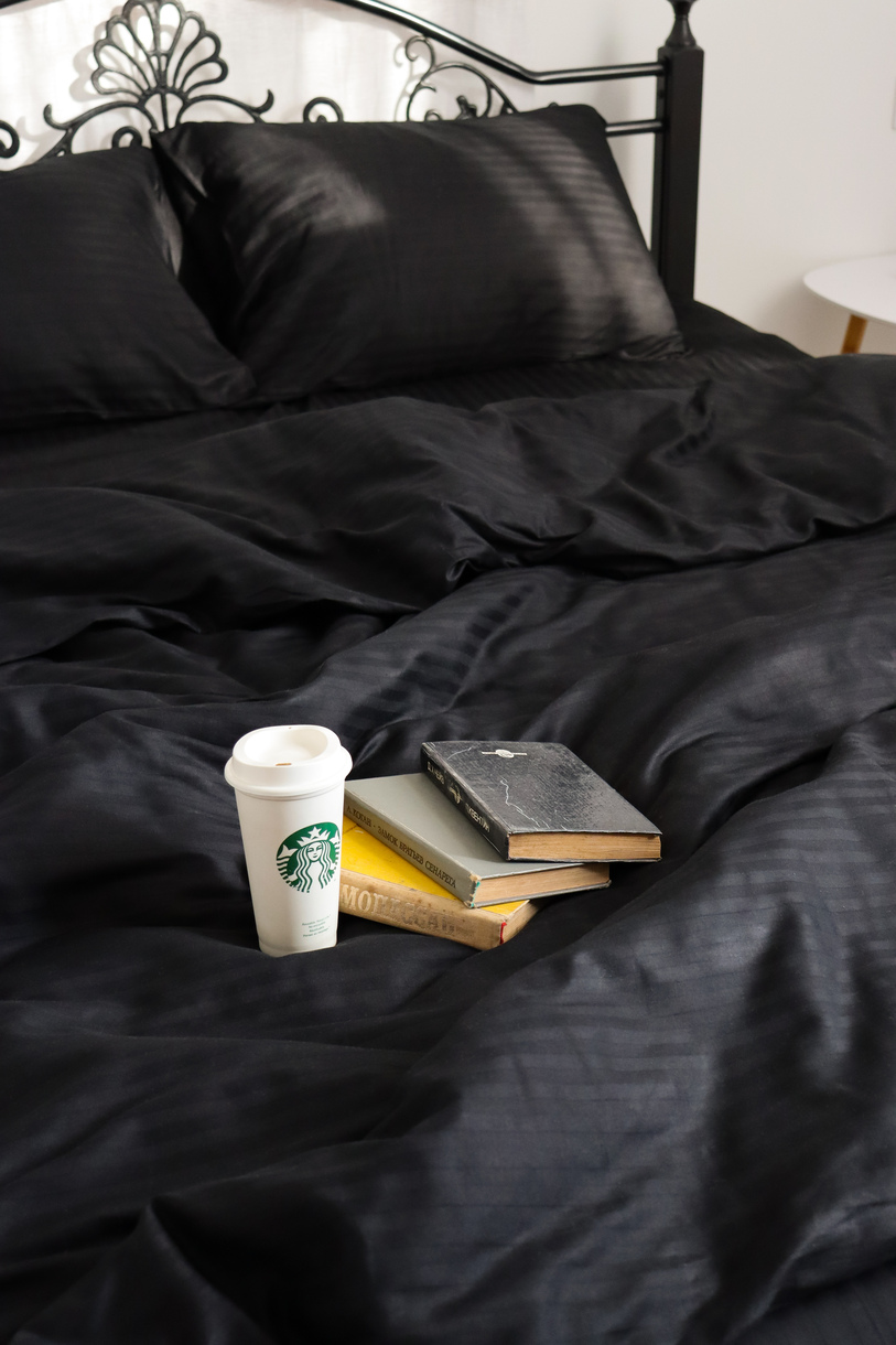 Постельное белье LeLIT, Сатин, Черный, Двуспальный, SS-3001 (50/70) 2