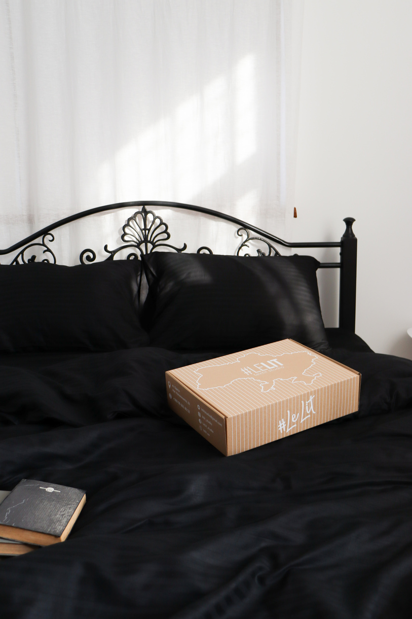 Постельное белье LeLIT, Сатин, Черный, Двуспальный, SS-3001 (50/70) 3