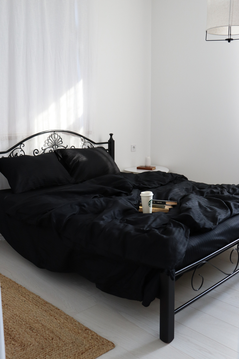 Постельное белье LeLIT, Сатин, Черный, Евро, SS-3001 (50/70)