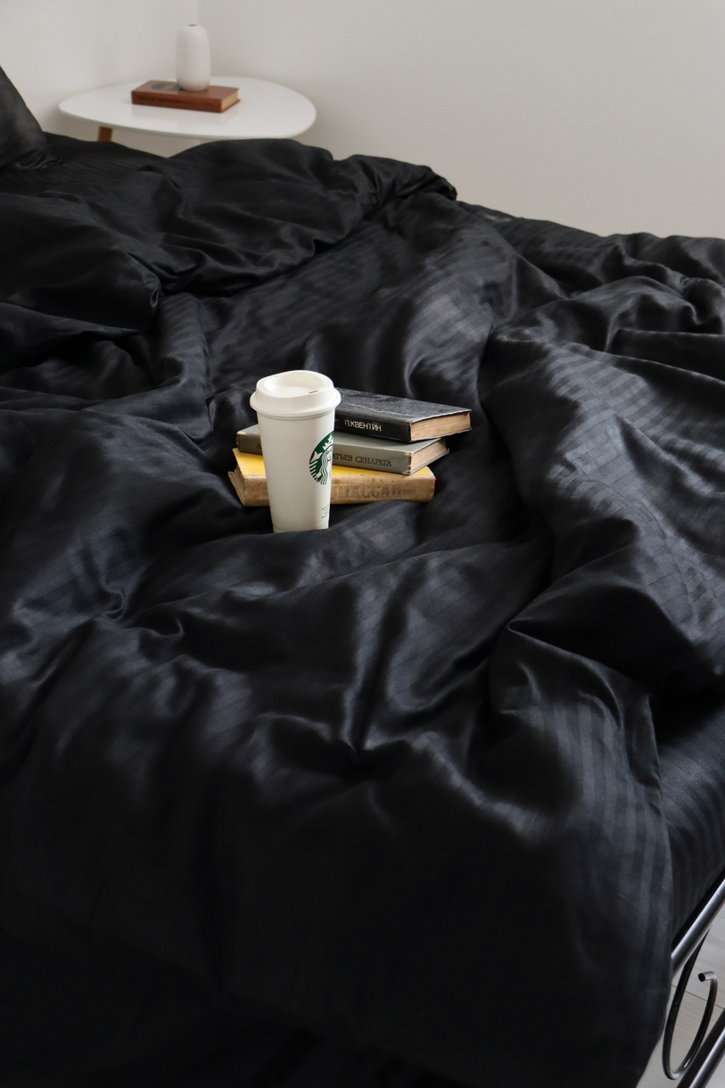 Постельное белье LeLIT, Сатин, Черный, Евро, SS-3001 (50/70) 1