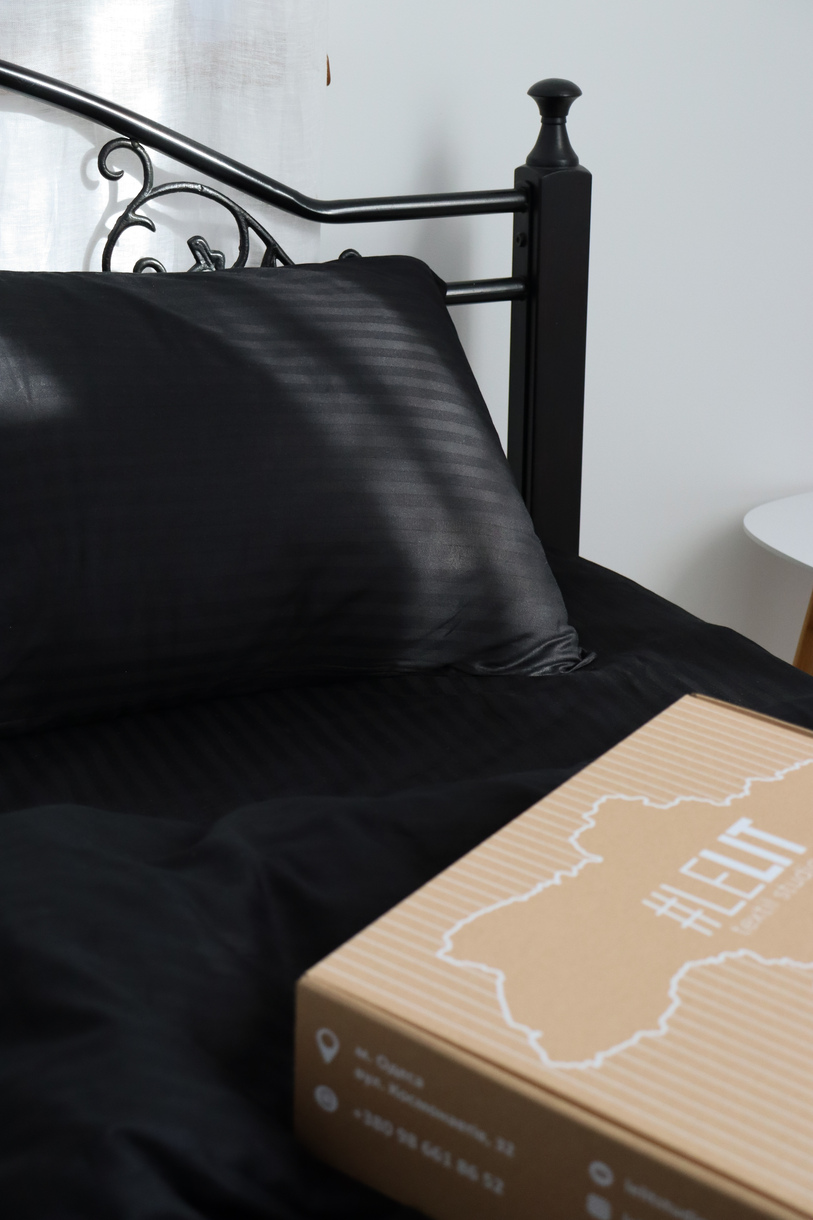 Постельное белье LeLIT, Сатин, Черный, Евро, SS-3001 (50/70) 4