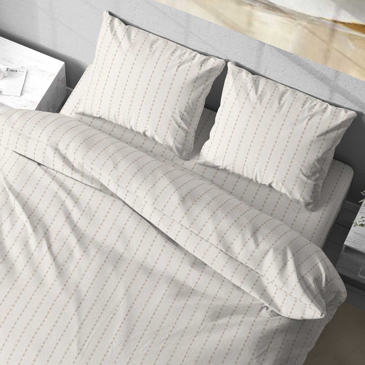 Постельное белье “LeLIT”,Полисатин,Молочный,Двухспальный P-0162 (50/70) 5