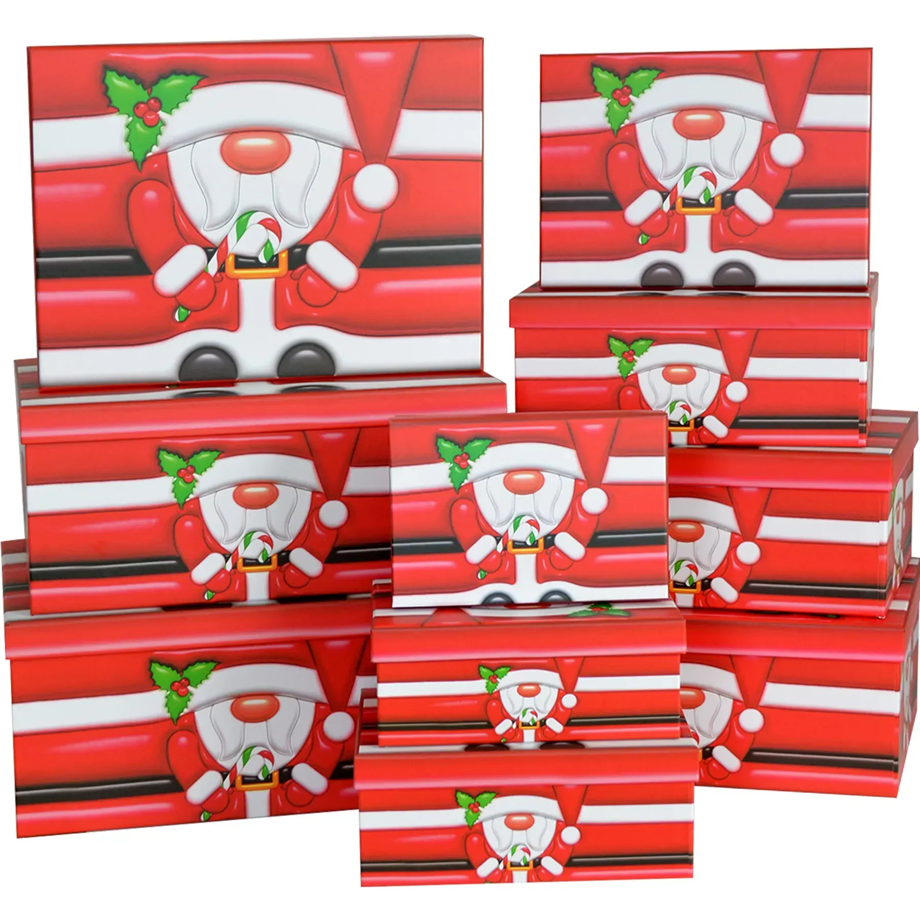 Подарункова коробка прямокутна НР, "Санта з карамельною тростиною", 29*22*12,5 см, 1110103406