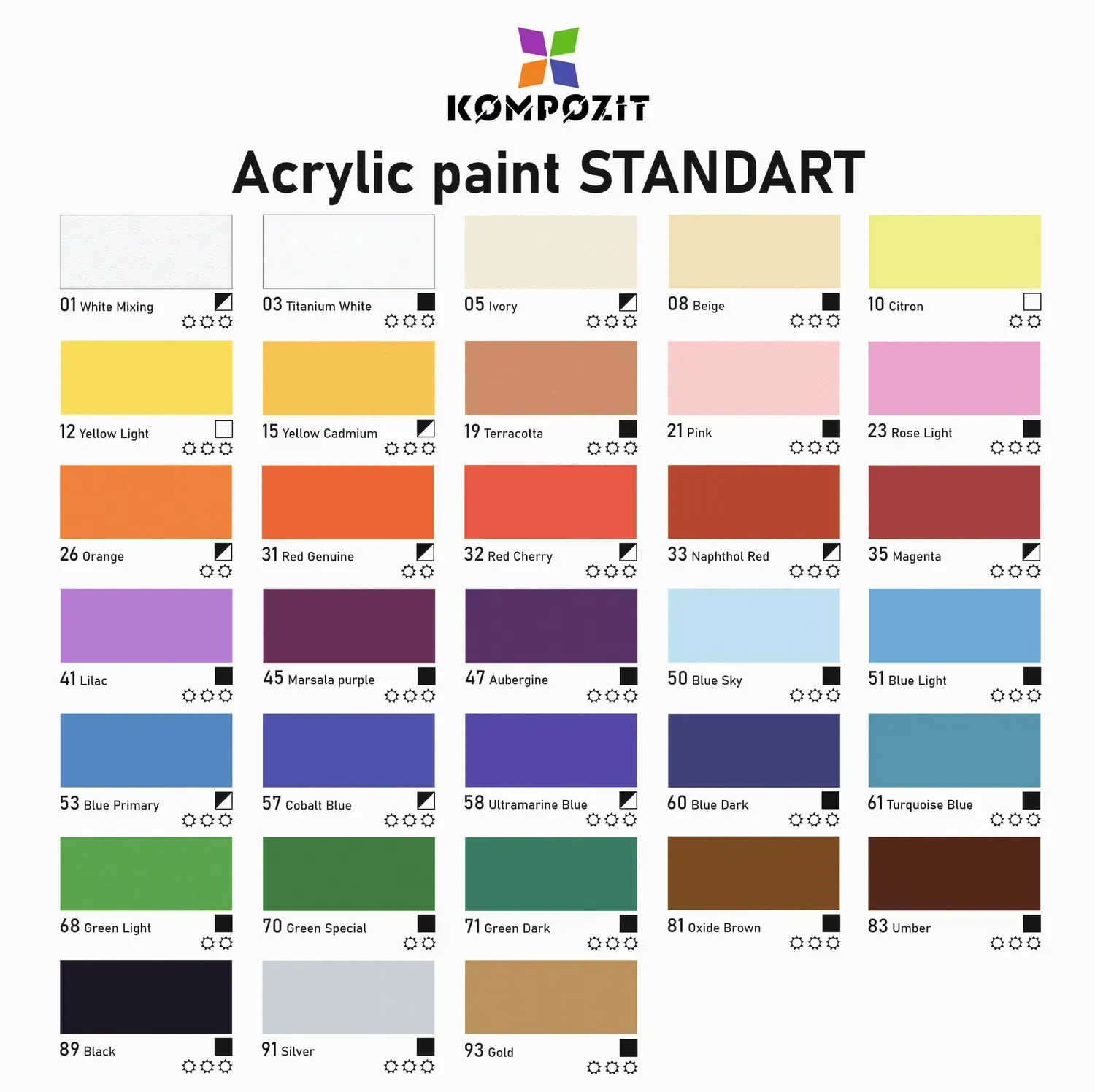 Краска акриловая STANDART "Kompozit", 500 мл (089 Черный) 3