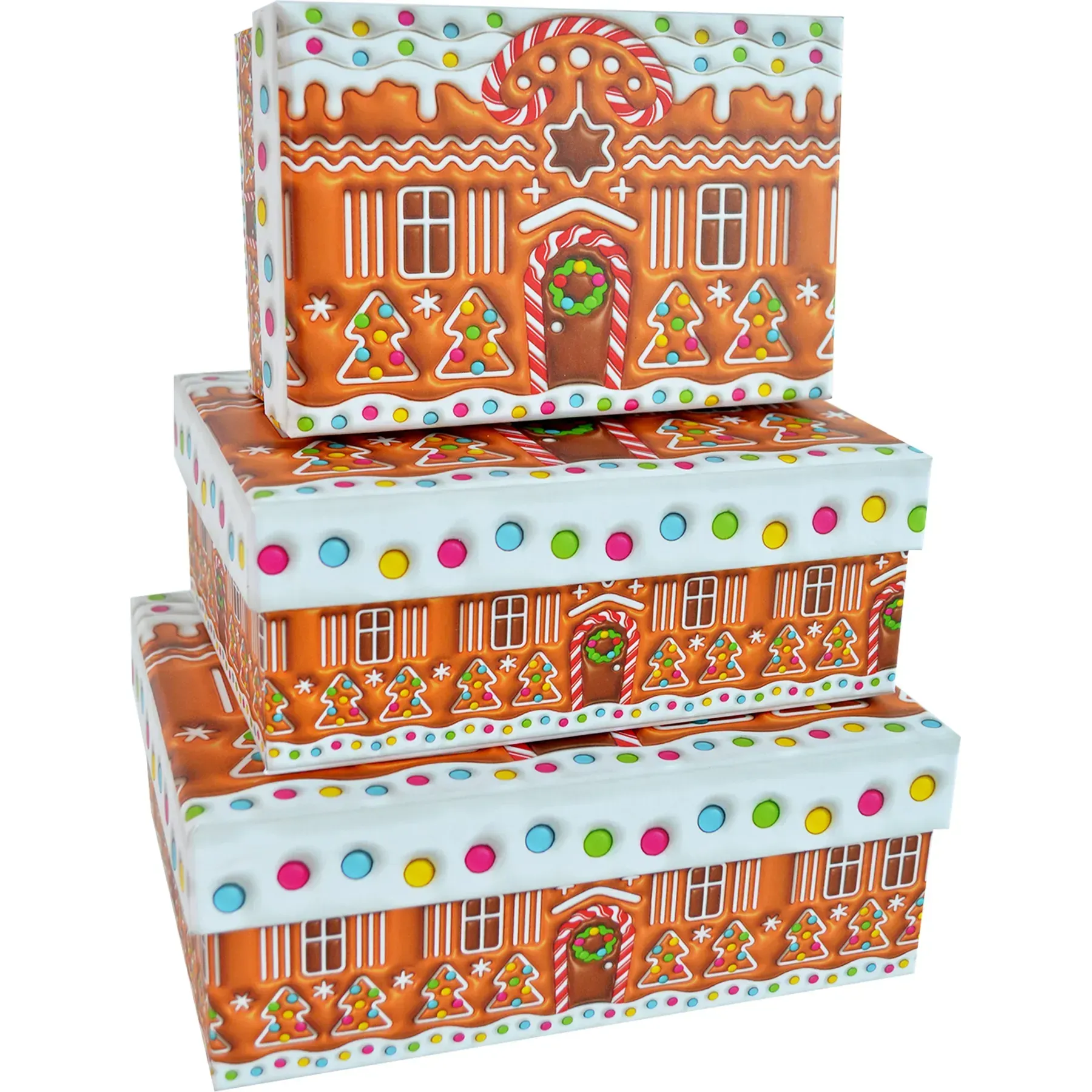 Подарункова коробка прямокутна НР, "Різдвяний пряничний будиночок", 19*13*9,5 cм, 1103406402