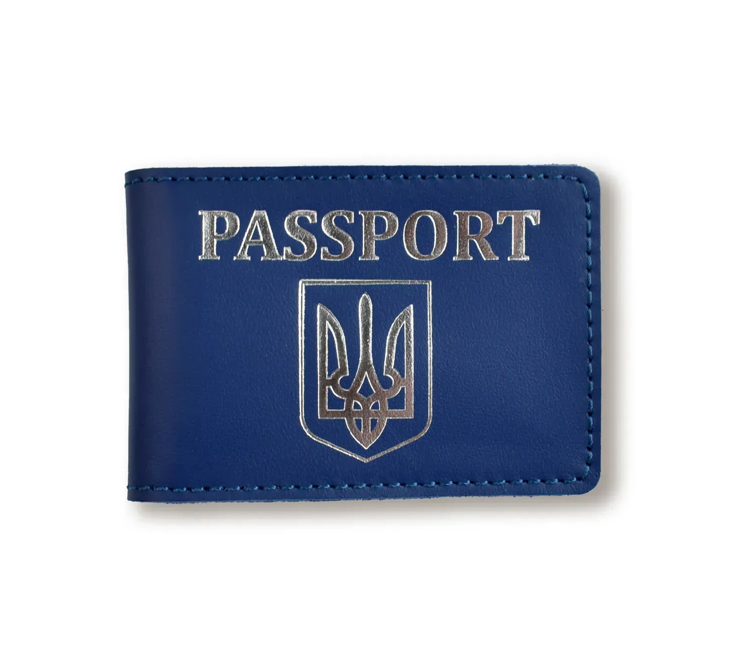 Обложка для ID-карты PASSPORT с гербом (синяя, серебряная тиснение)