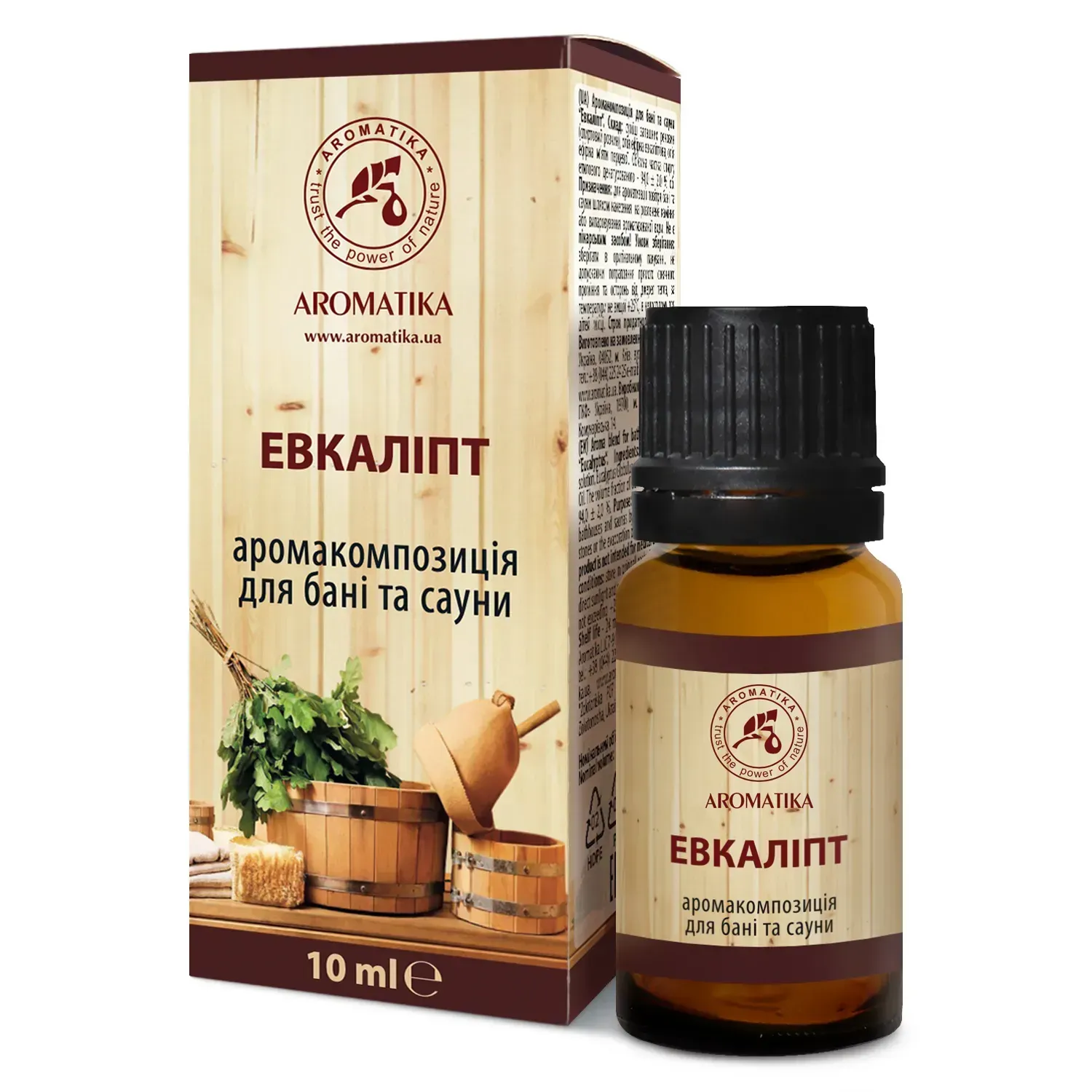 Аромокомпозиция для бани и сауны Ароматика, "Эвкалипт" 10 мл