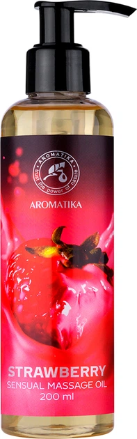 Олія косметична для чуттєвого масажу Ароматика, "Полуниця" 200 мл