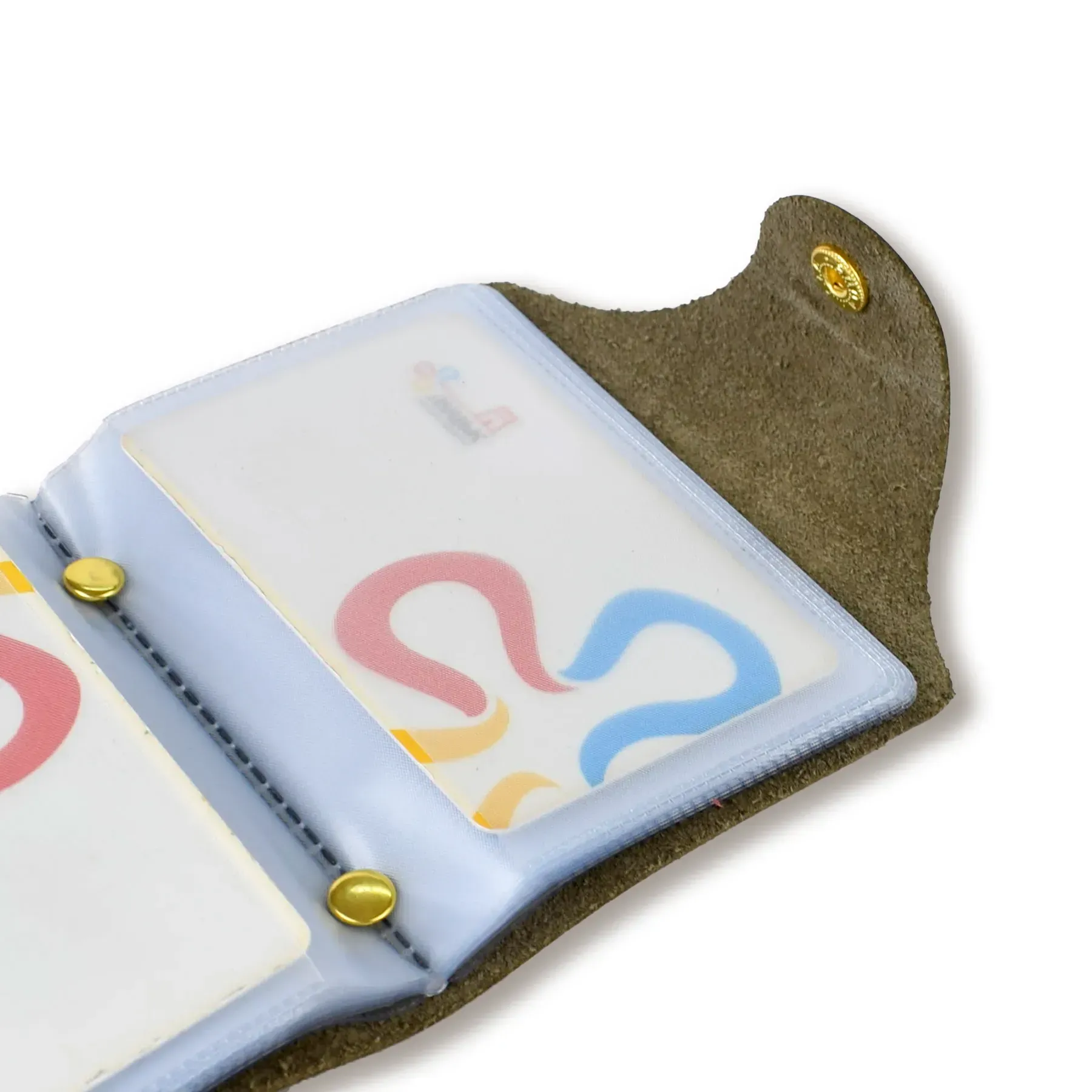 Візитниця базова шкіряна хакі 2