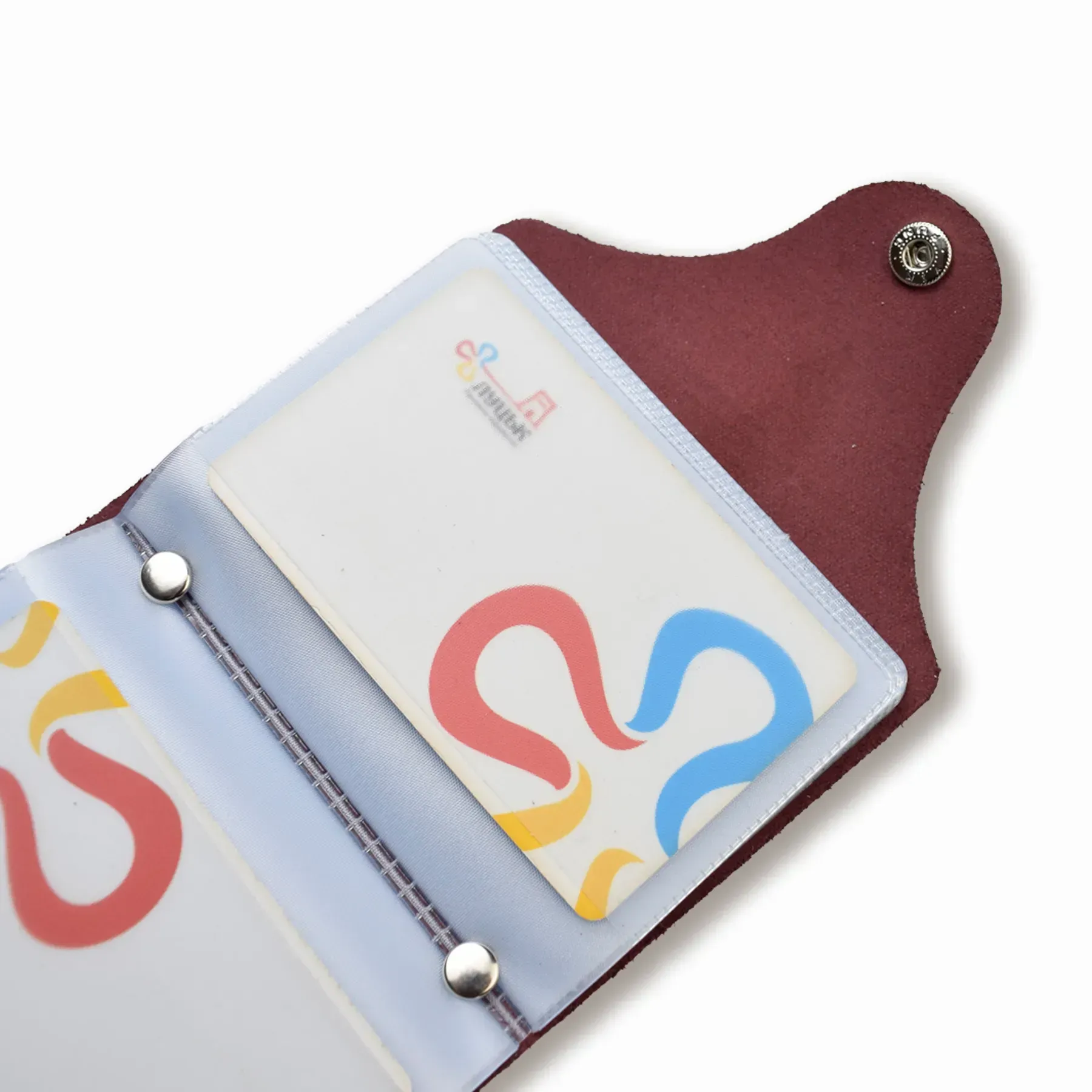 Візитниця бордова базова шкіряна 2