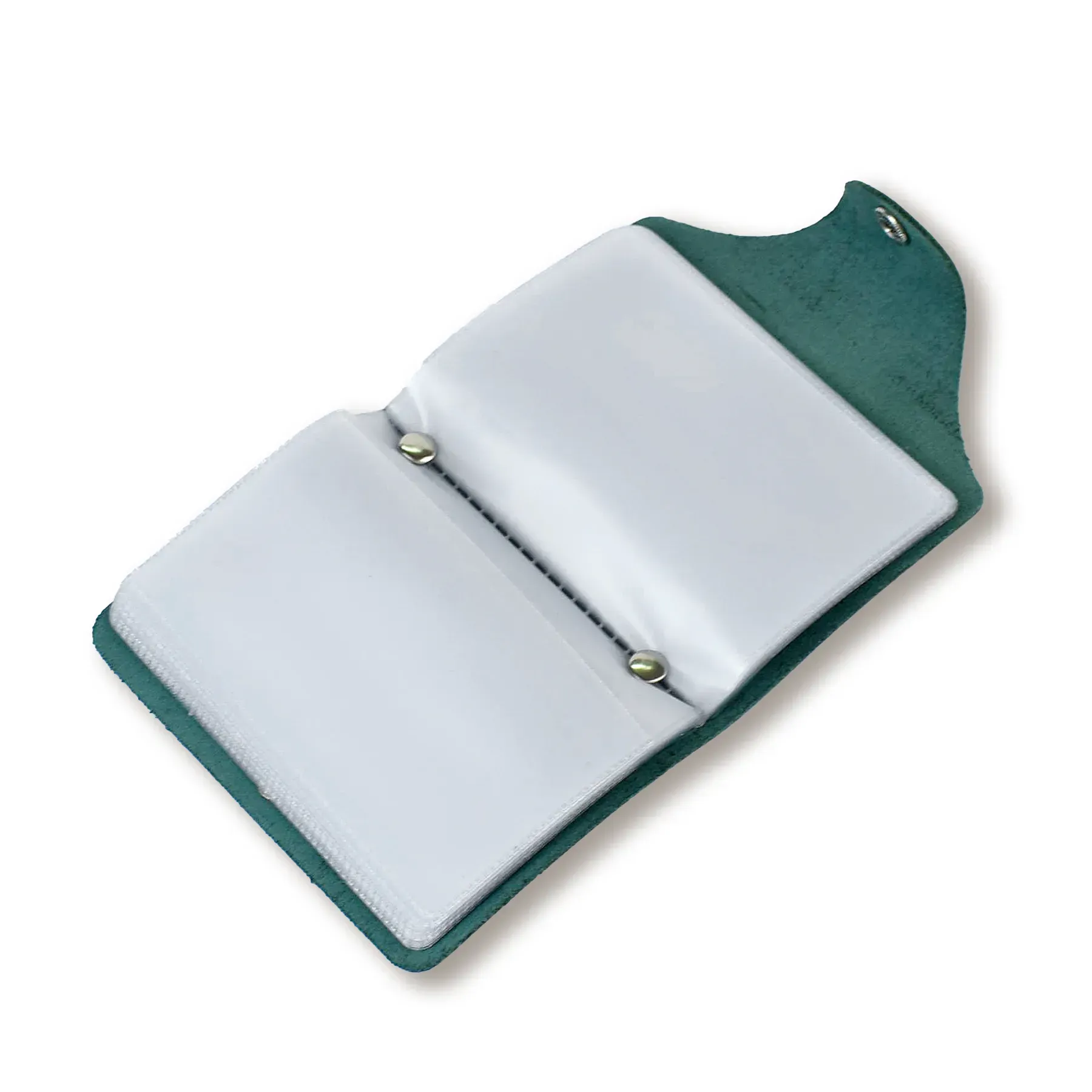 Візитниця зелена базова шкіряна 1