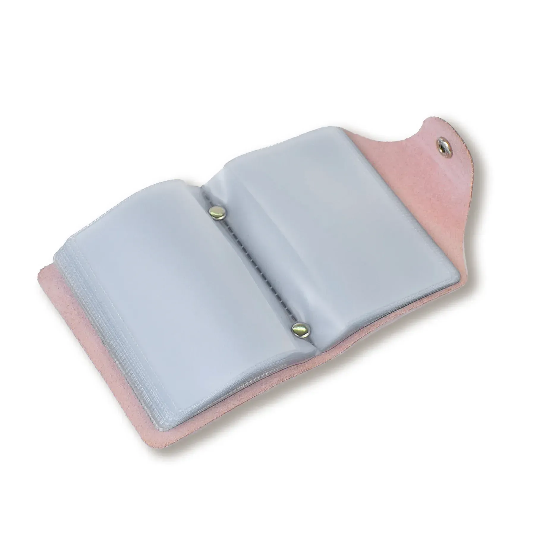Візитниця рожева базова шкіряна 1