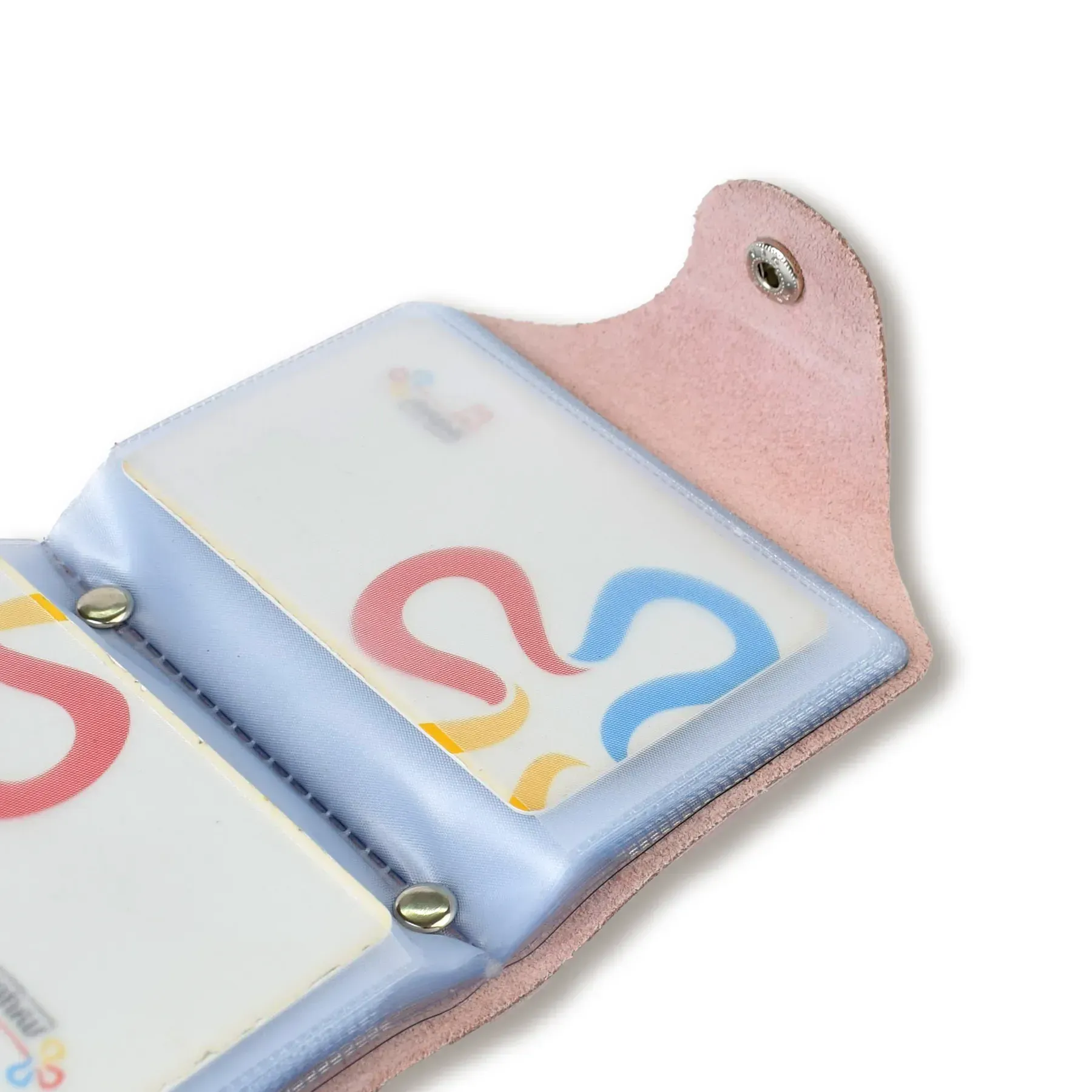 Візитниця рожева базова шкіряна 2