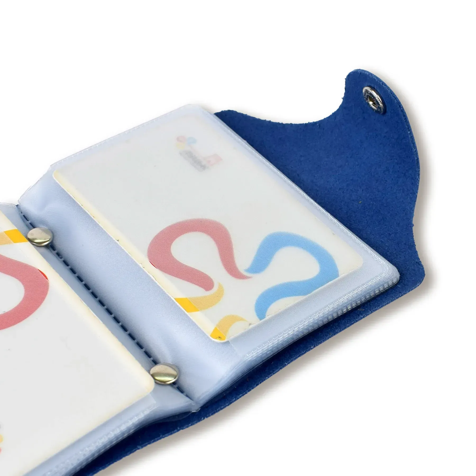 Візитниця синя базова шкіряна 2