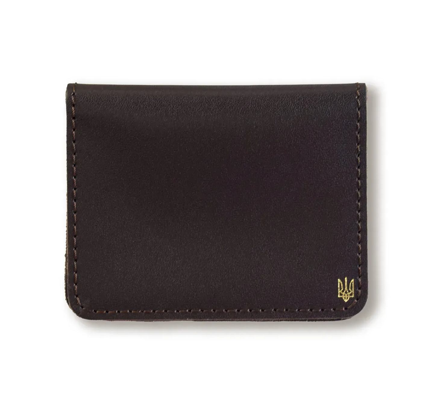 Картхолдер для карток з маленьким гербом (темно-коричневий)
