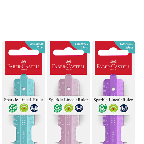 Линейка пластиковая 15 см Sparkle, ассорти, 172015 Faber-Castell 1