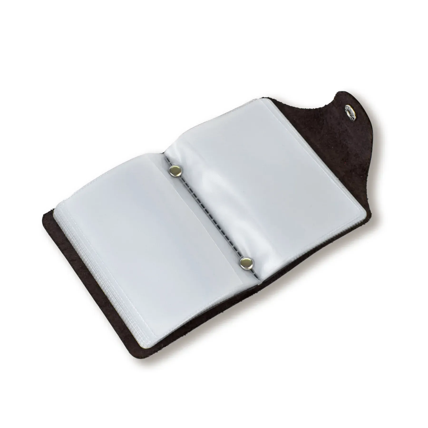 Визитница темно-коричневая кожаная. 1