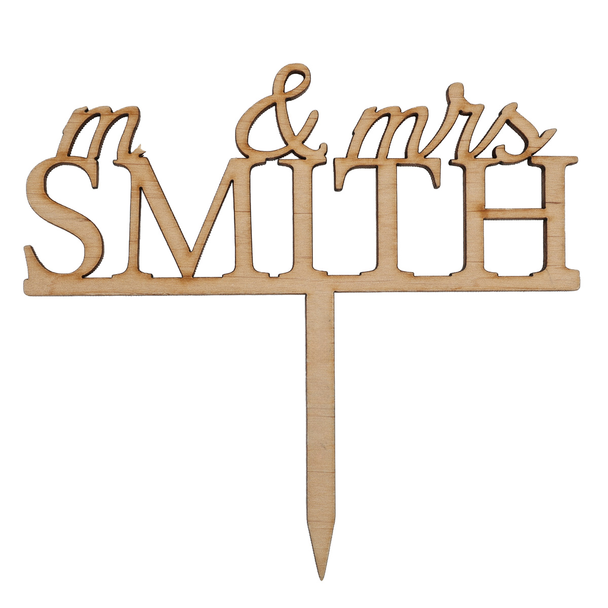 Заготовка деревянная Верхушка для торта "Mr@Mrs SMITH", ВТ15