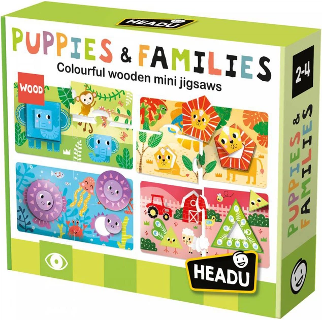 Пазл развивающий "Малыши и семьи", Headu, MU54358