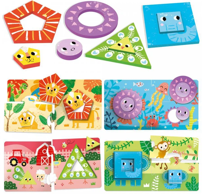 Пазл развивающий "Малыши и семьи", Headu, MU54358 1