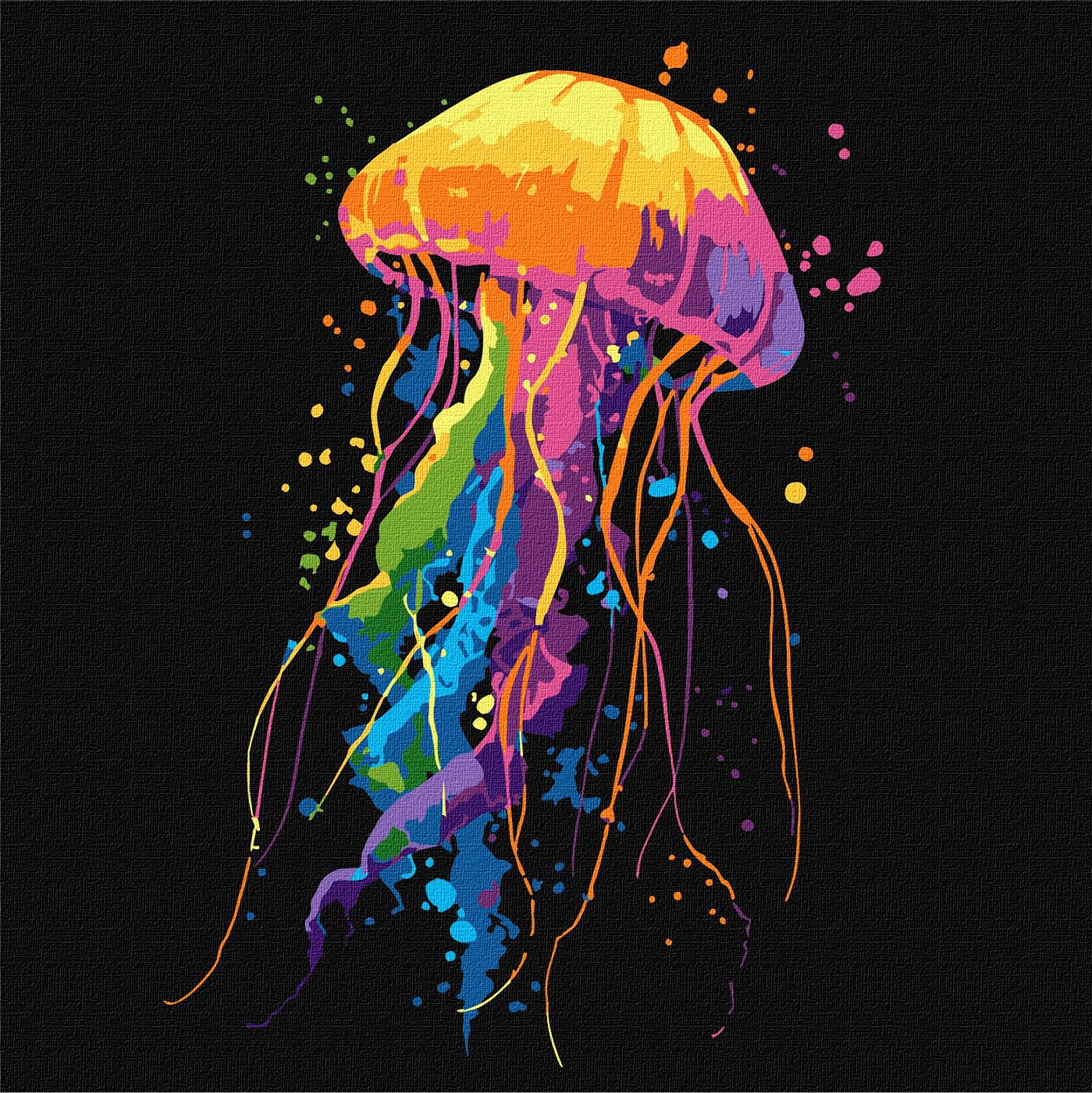 Набір для розпису по номерах 30*30 см "Яскрава медуза", KHO6825, ТМ "Ideyka"