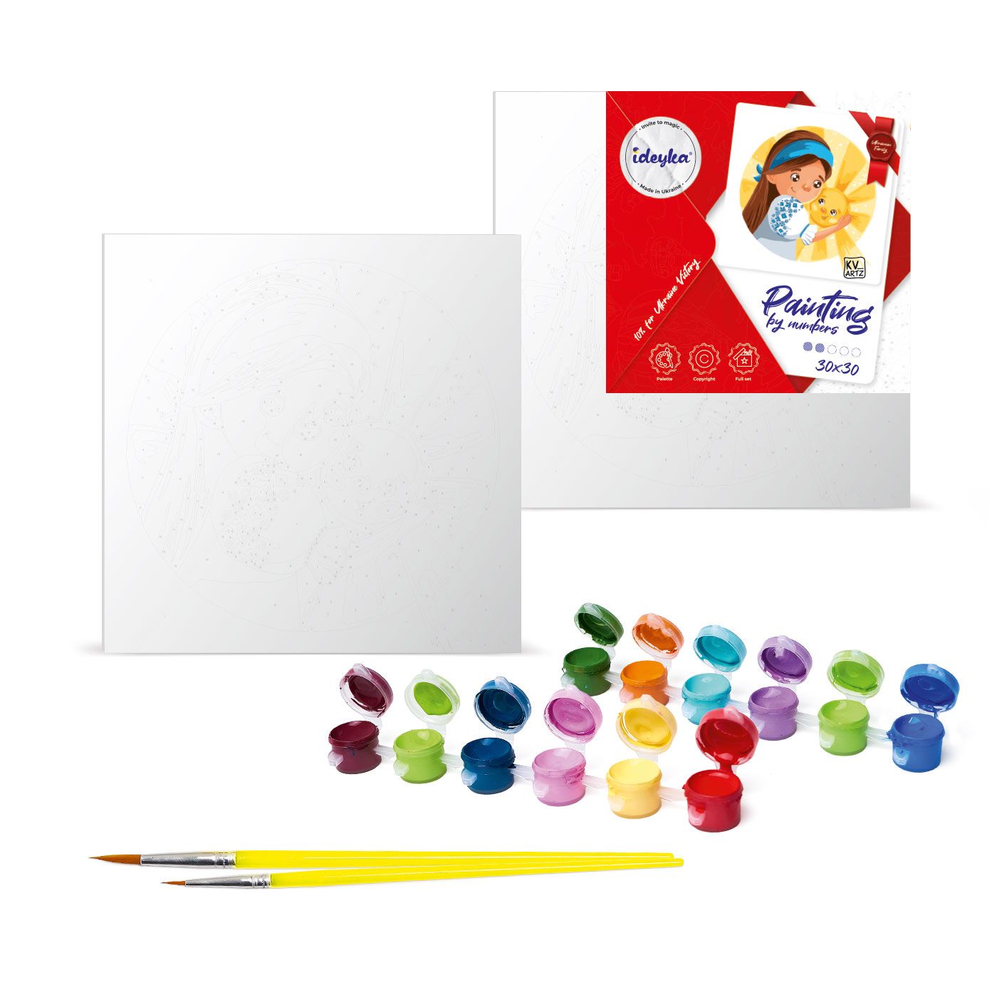 Картина по номерам 30*30 см "Яркий котик", KHO6822, ТМ "Ideyka" 1