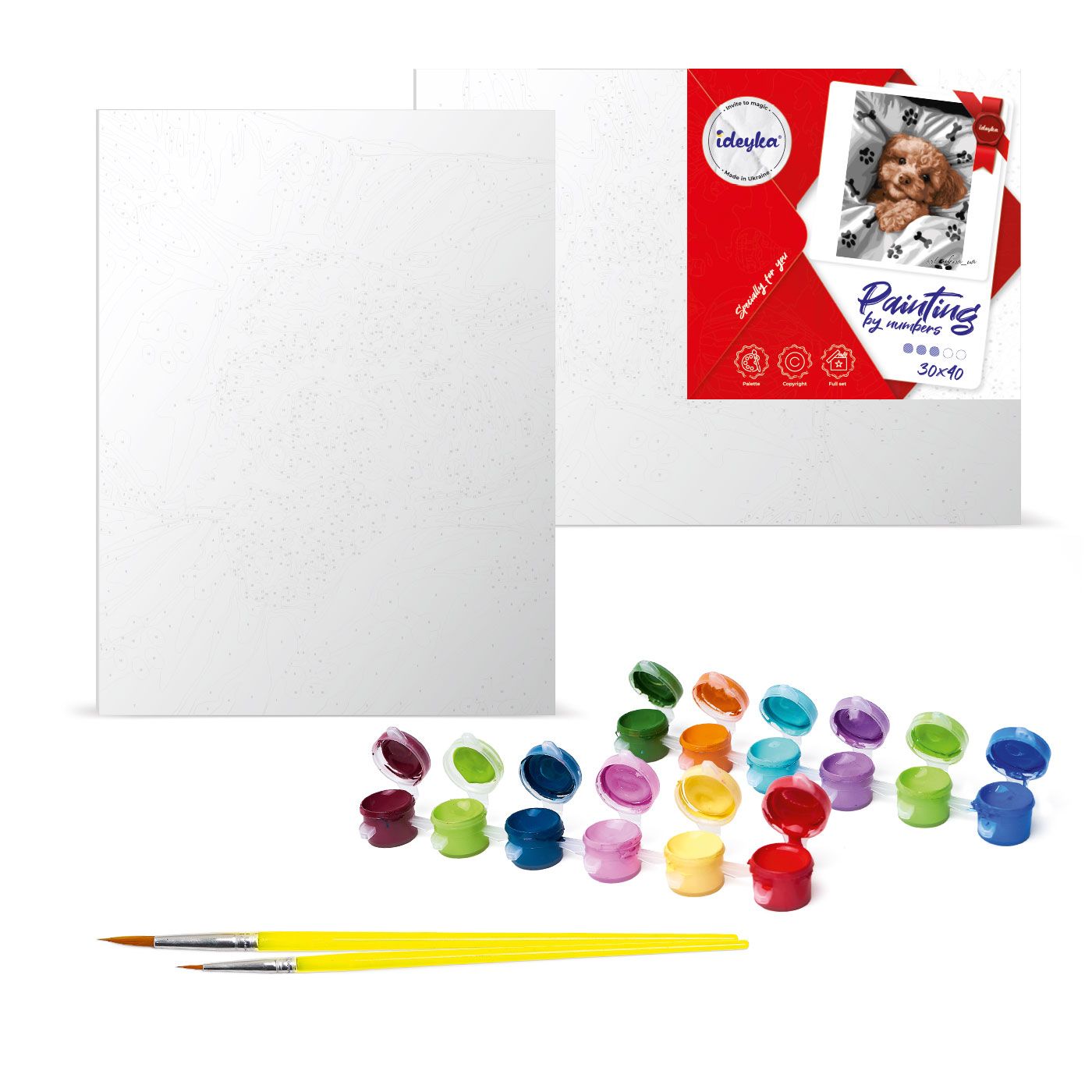 Набір для розпису по номерах 30*40 см "Постер. Ранок з чіхуахуа", KHO6808, ТМ "Ideyka" 1