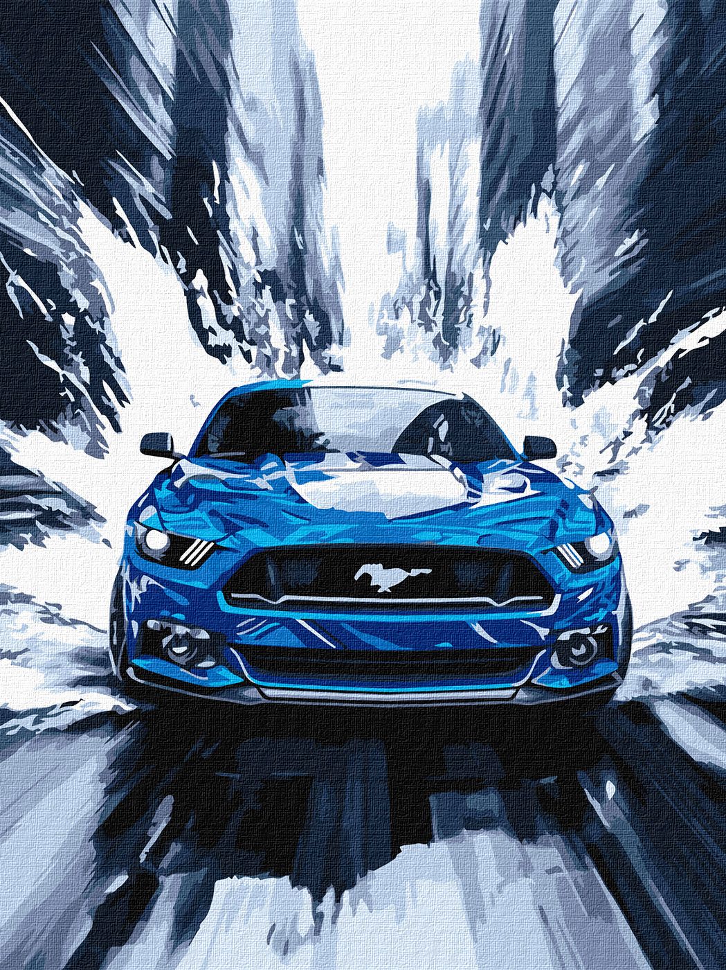 Картина по номерам 30*40 см "Синий мустанг", KHO5159, ТМ "Ideyka"