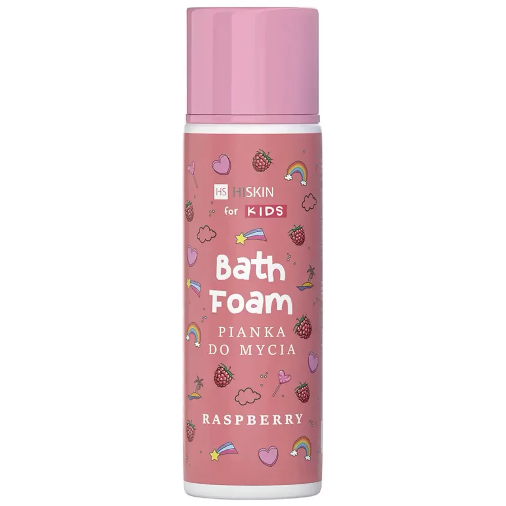 Піна-СПРЕЙ для душа з ароматом малини рожева HiSkin Kids, 250 мл