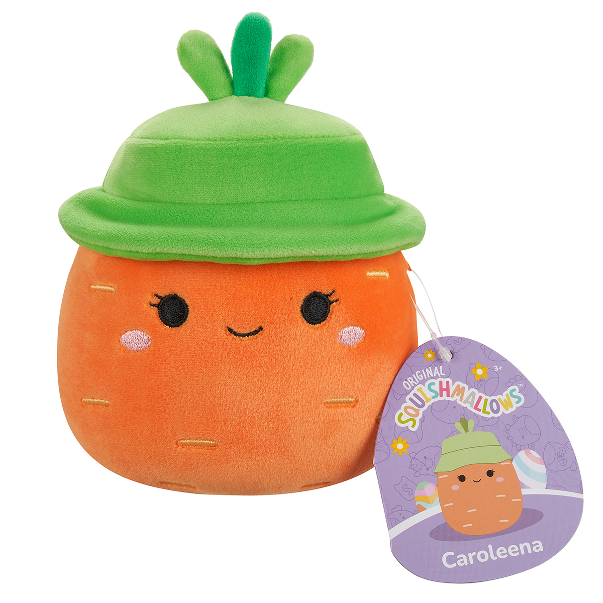 М`яка іграшка SQUISHMALLOWS - МОРКВИНКА КАРОЛІНА В КАПЕЛЮСІ, 13 см, SQER01182 6