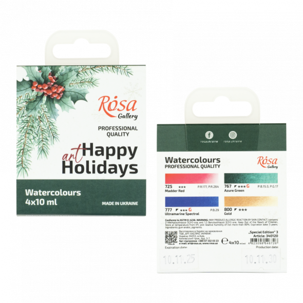 Набор акварельных красок "Special Edition 3" 4*10 мл, картон, ROSA Gallery 2