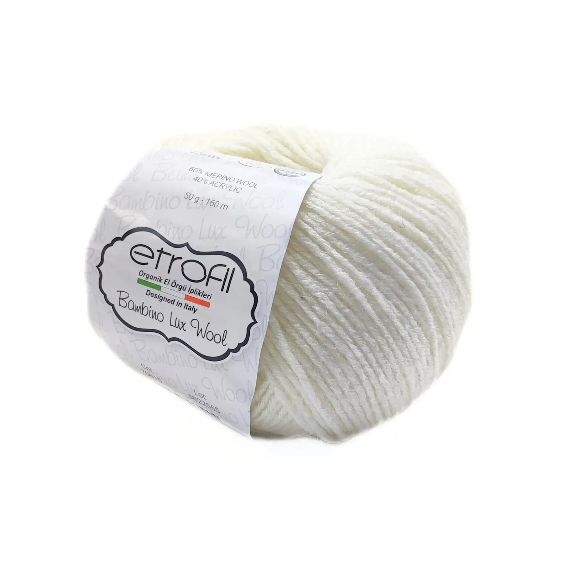 Пряжа Bambino Lux Wool/Бамбино Люкс Ул, белый, 70017, Etrofil