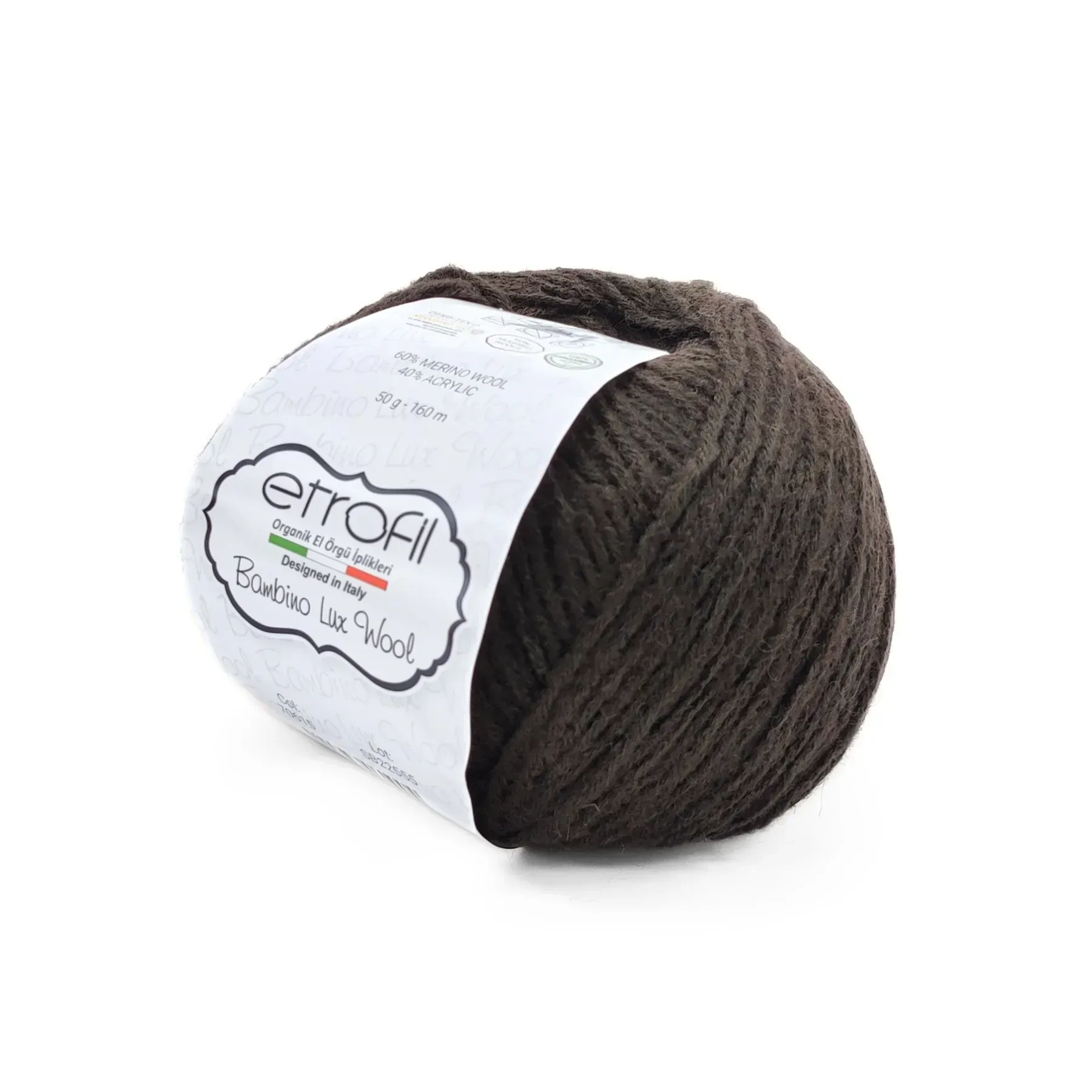 Пряжа Bambino Lux Wool/Бамбино Люкс Ул, коричнево-серый, 70702, Etrofil