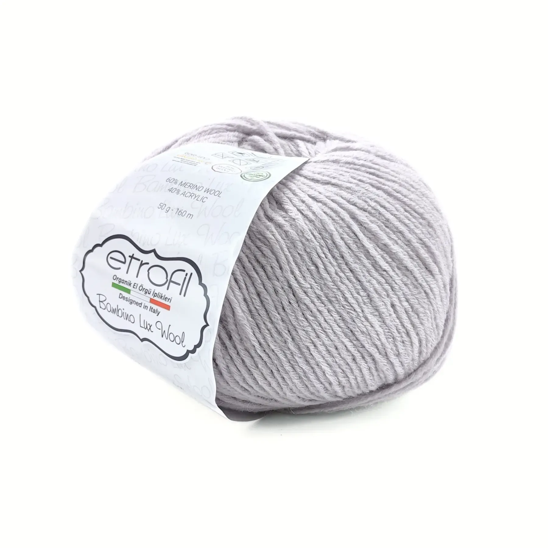 Пряжа Bambino Lux Wool/Бамбино Люкс Ул, светло-серый, 70086, Etrofil
