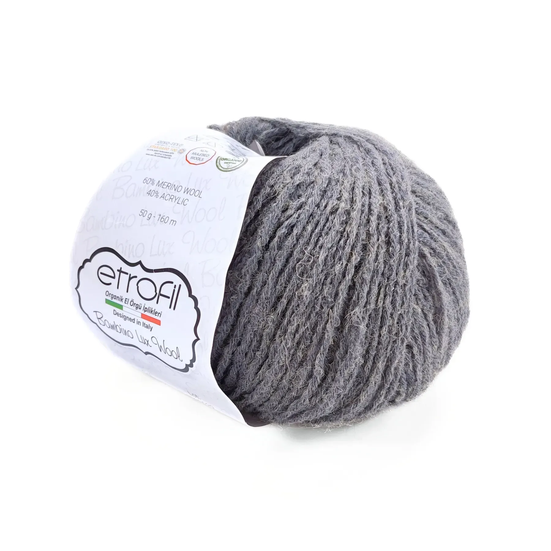 Пряжа Bambino Lux Wool/Бамбино Люкс Ул, серый, 70087, Etrofil