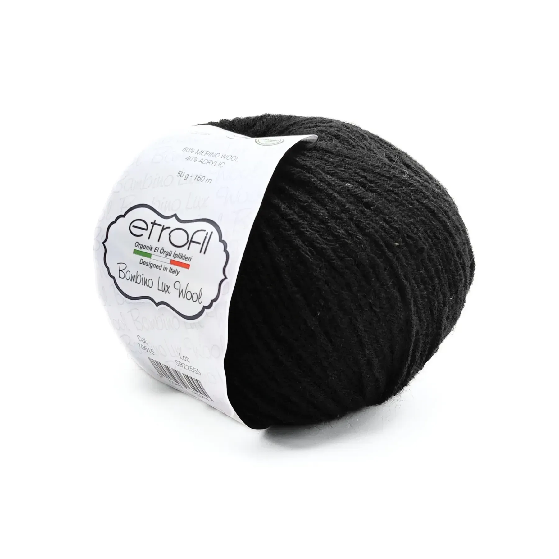 Пряжа Bambino Lux Wool/Бамбино Люкс Ул, черный, 70093, Etrofil