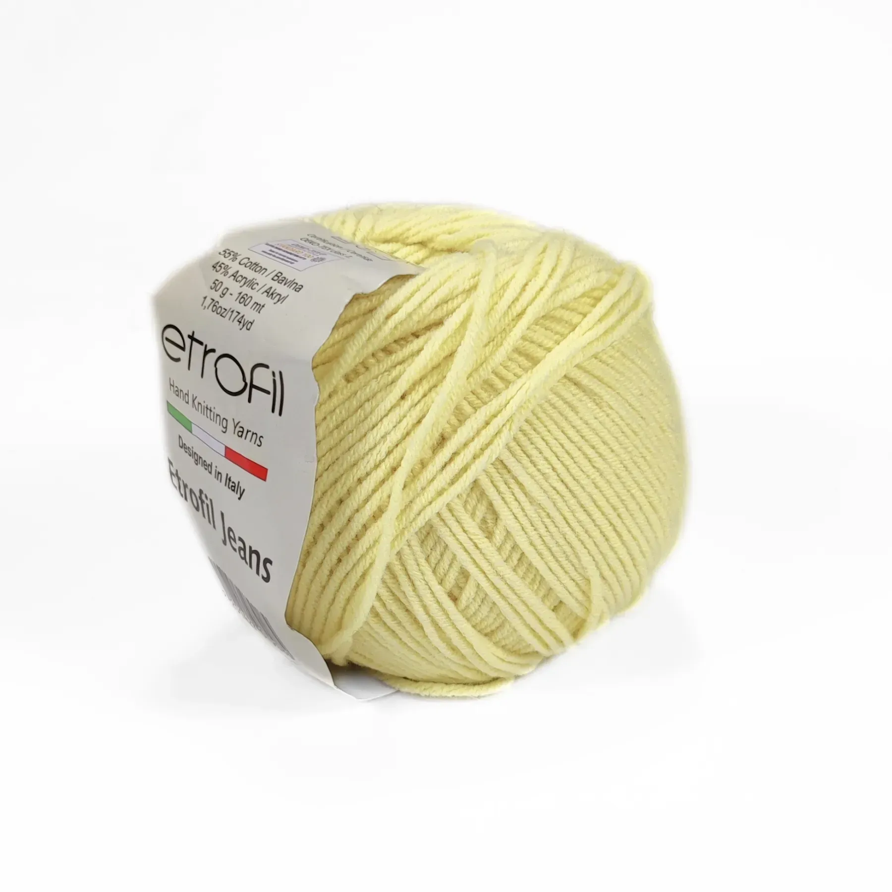 Пряжа Etrofil Jeans/Этрофил Джинс, бледно-желтый 007, Etrofil