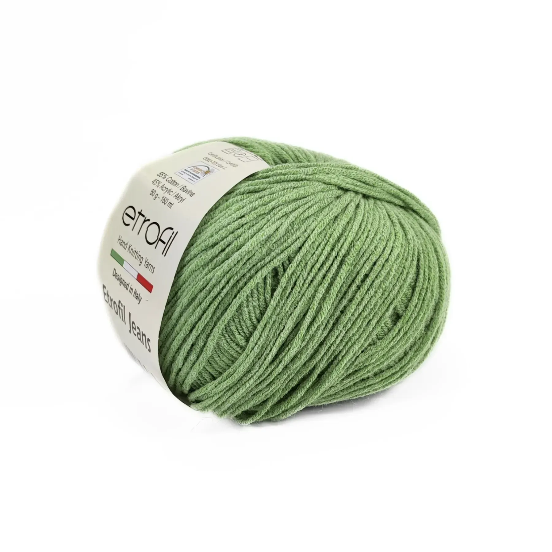 Пряжа Etrofil Jeans/Этрофил Джинс, зеленое яблоко 039, Etrofil