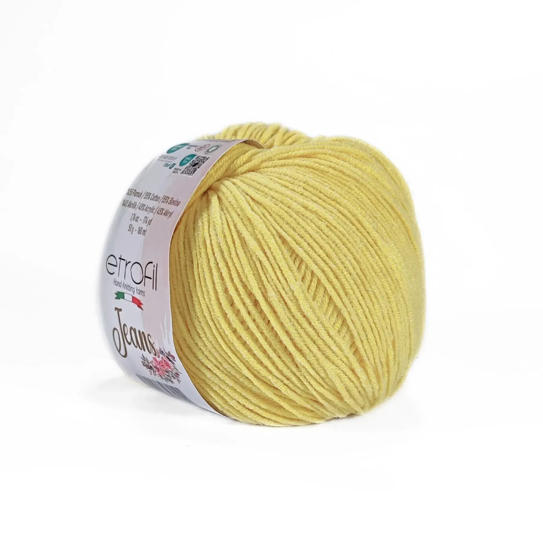 Пряжа Etrofil Jeans/Этрофил Джинс, яркий желтый 072, Etrofil