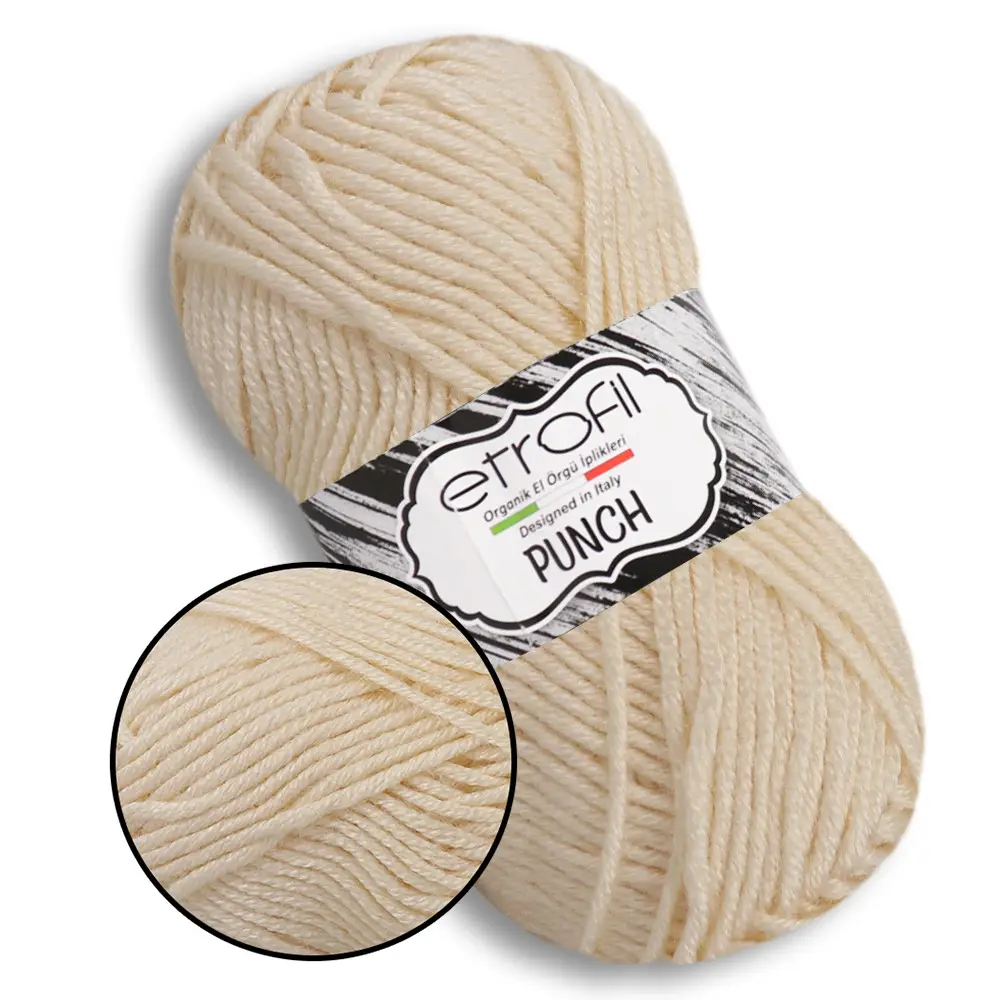 Пряжа Punch/Пунч, кремовий, 72106, Etrofil