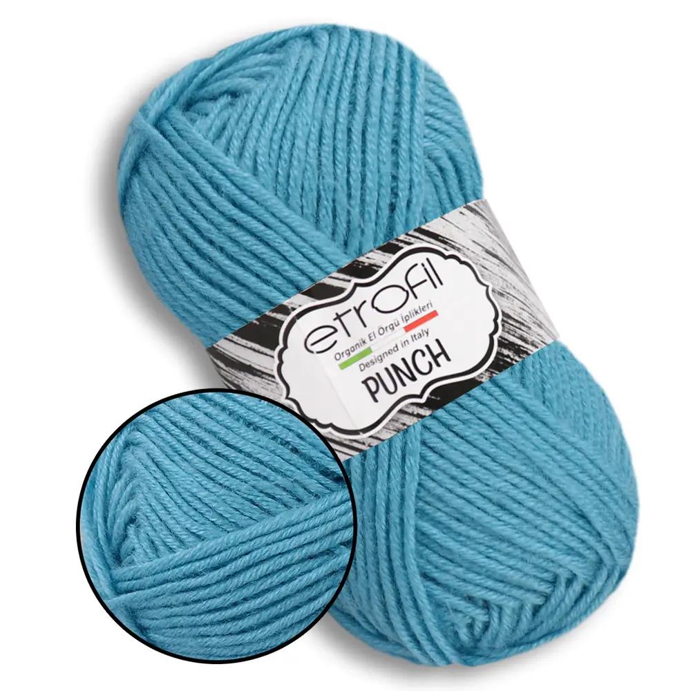 Пряжа Punch/Пунч, светло-бирюзовый, 75143, Etrofil
