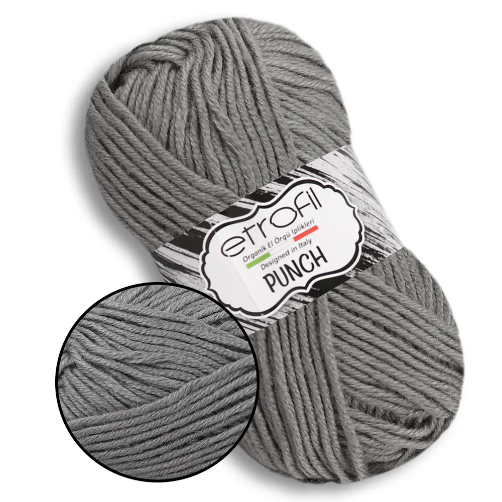 Пряжа Punch/Пунч, серый, 79077, Etrofil