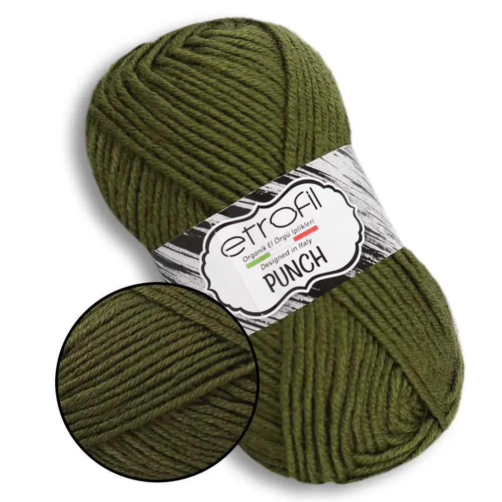 Пряжа Punch/Пунч, хакі, 74173, Etrofil