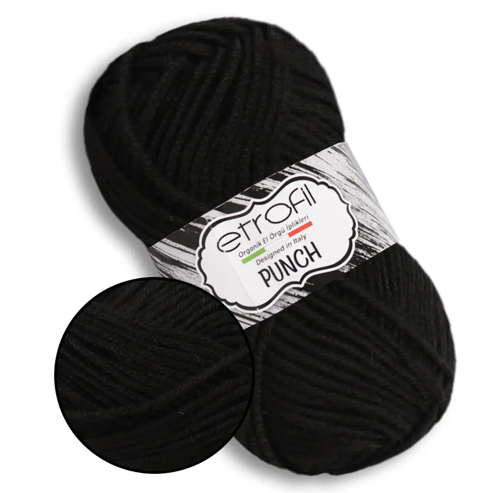 Пряжа Punch/Пунч, чорний, 70964, Etrofil