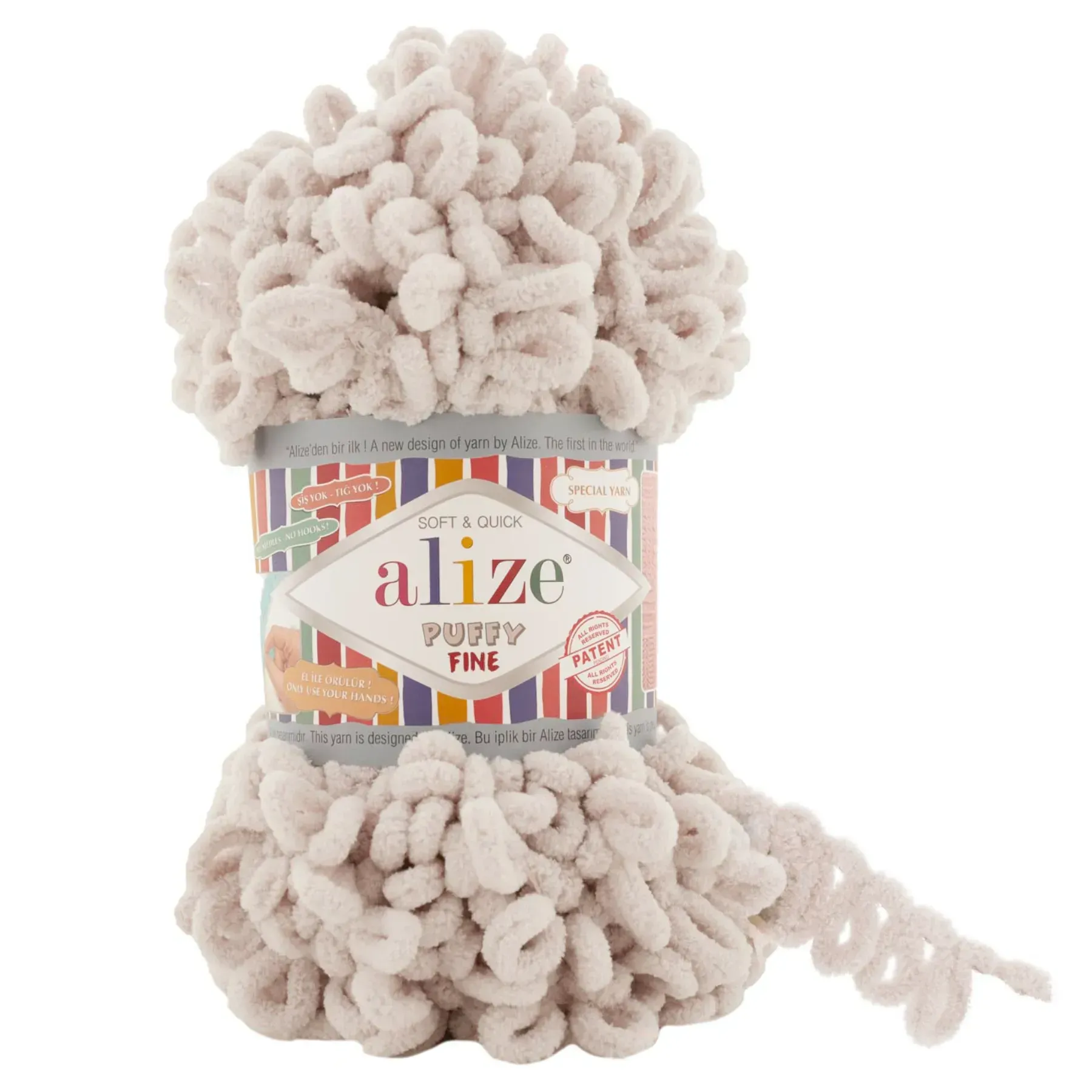 Пряжа мікрополіестер 599 Слонова кістка, TM Alize Puffy Fine