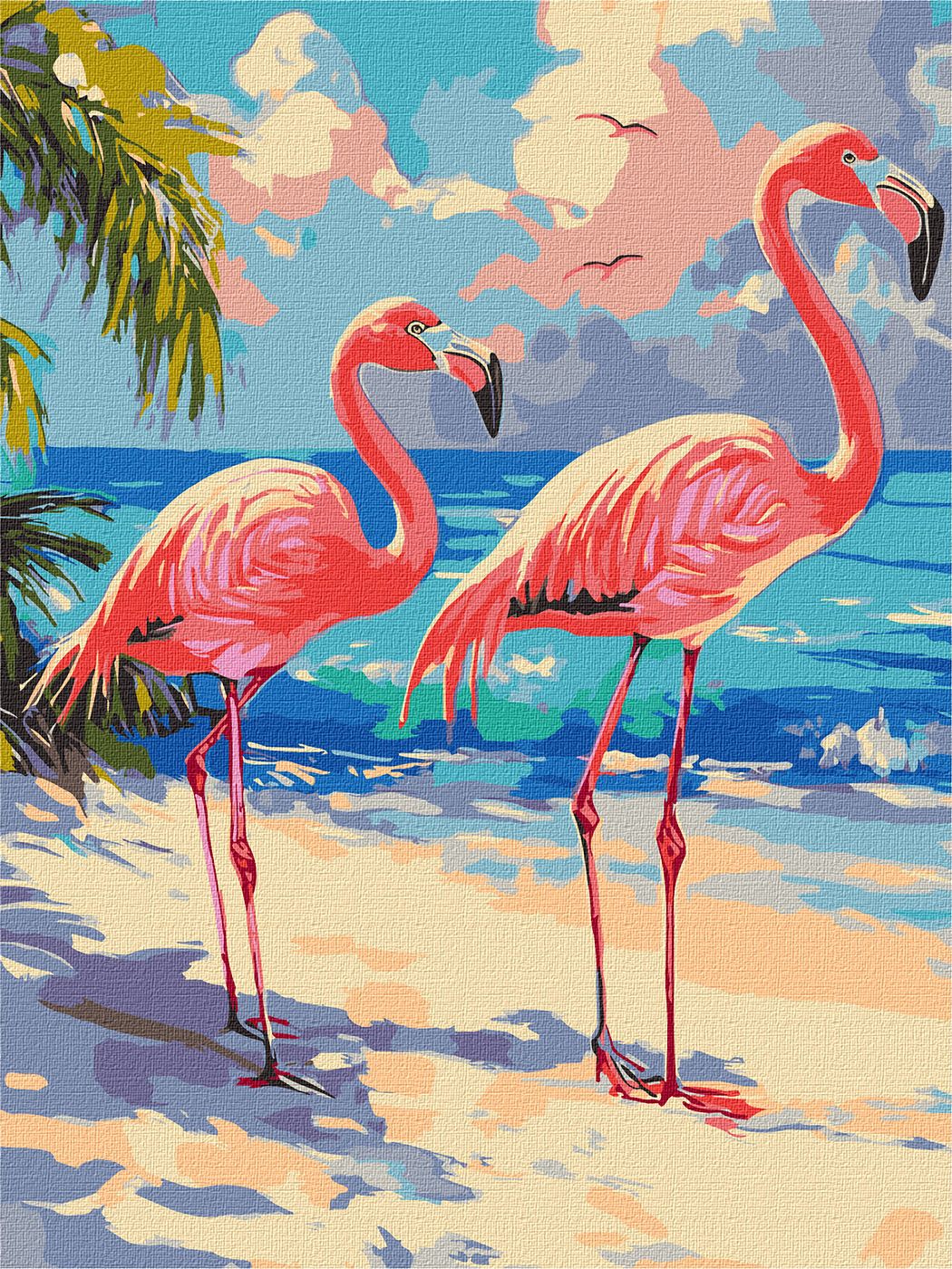Набор для росписи по номерам 30*40 см "Розовые фламинго", KHO6775, ТМ "Ideyka"