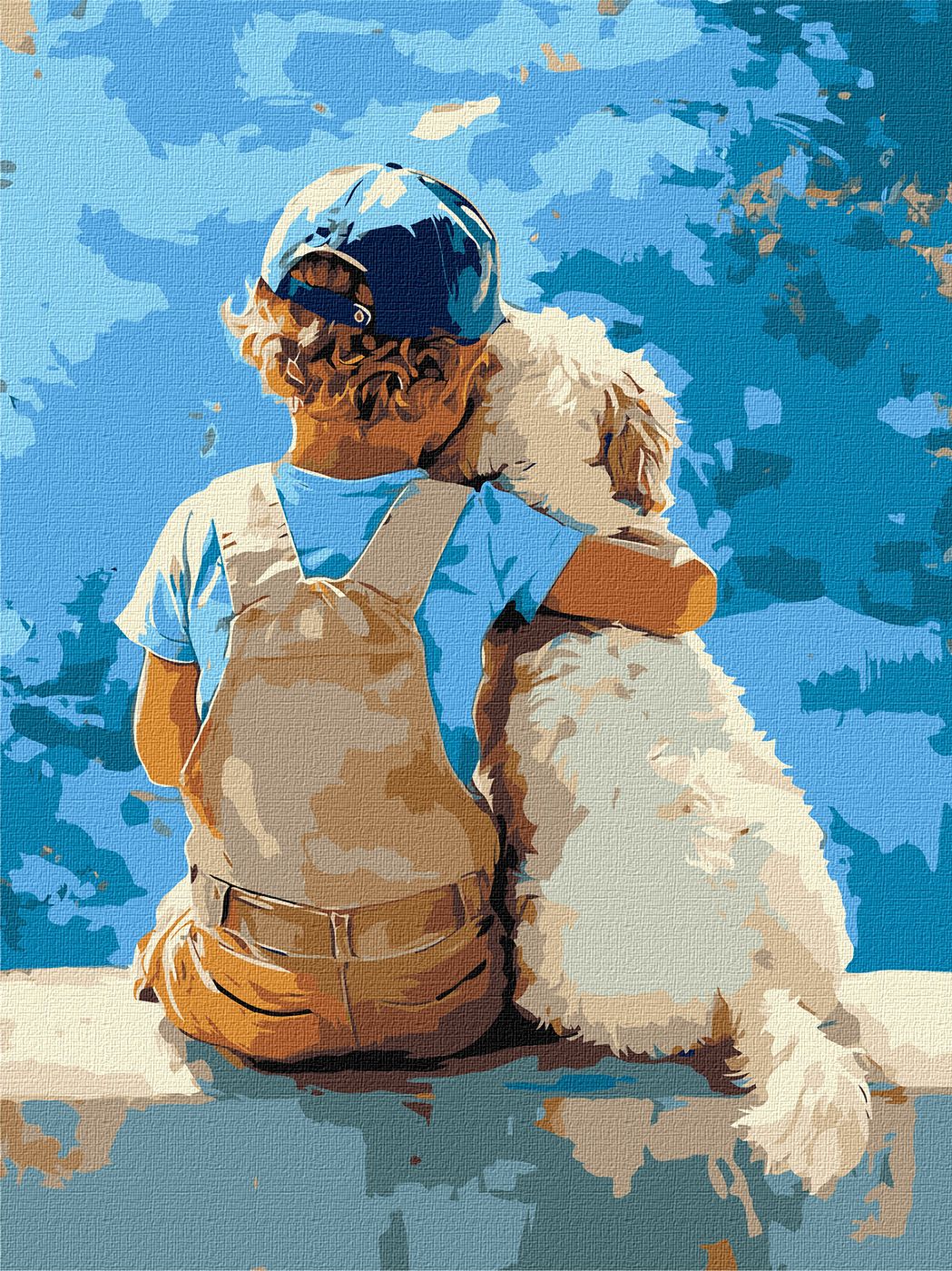 Набор для росписи по номерам 30*40 см "Мальчик и пес", KHO8639, ТМ "Ideyka"