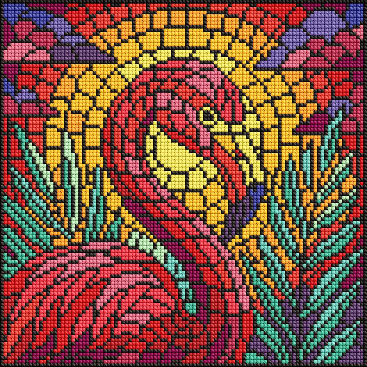 Набір з алмазною мозаїкою "Вітраж. Фламінго" 30*30 см, AMO8318, ТМ "Ideyka"