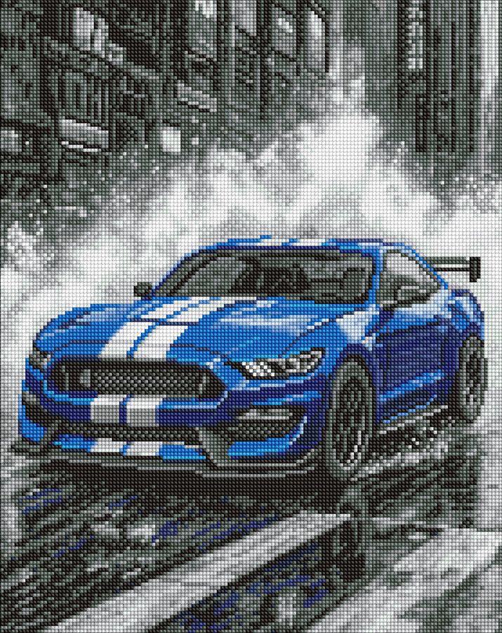 Набір з алмазною мозаїкою "Сині перегони" 40*50 см, AMO8248, ТМ "Ideyka"